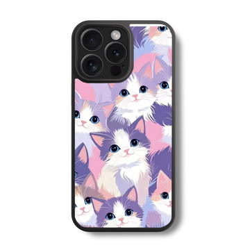 Pastel Kitten Cuddles Glass Case