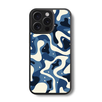 The Blue Wavy Camo Glass Case