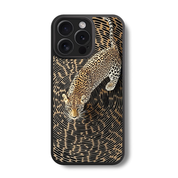 Golden Leopard Vortex Glass Case