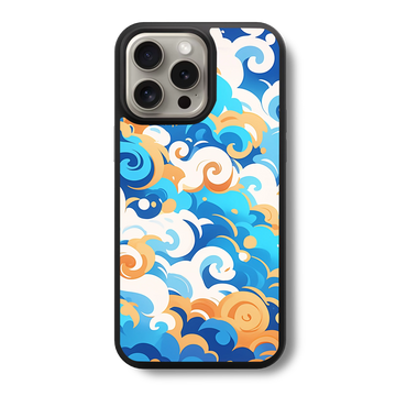 Japanese Blue Cloud Pattern Glass Case