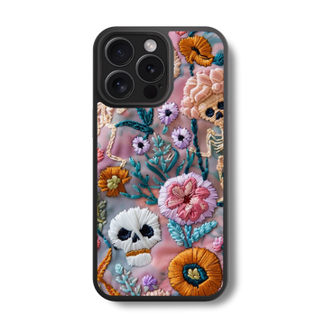 Floral Skeletons Glass Case