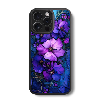 Deep Purple Flora Glass Case
