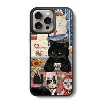 Feline Fables Collage Glass Case