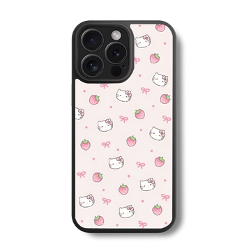 Strawberry Kitty Sweetness Glass Case