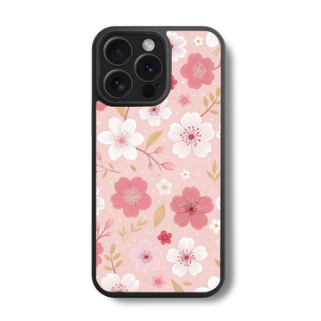 Delicate Blossom Pattern Glass Case