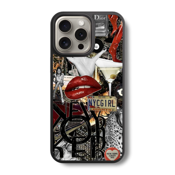 New York Nights Collage Glass Case
