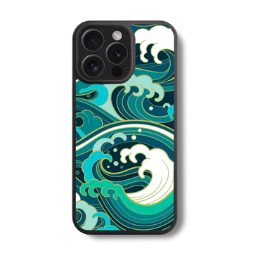 Blue Crest Wave Glass Case