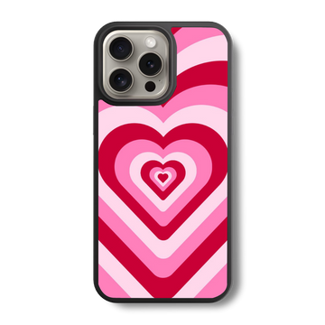 Retro Heart Waves Glass Case