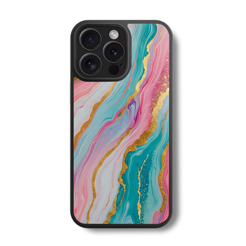 Shimmering Pastel Marble Glass Case
