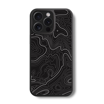 Black & White Topo Lines Glass Case