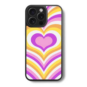 Retro Heart Waves Glass Case