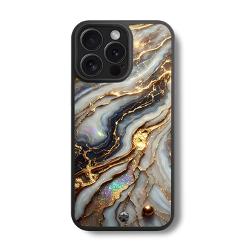 Pearl & Gold Marble Glass Case