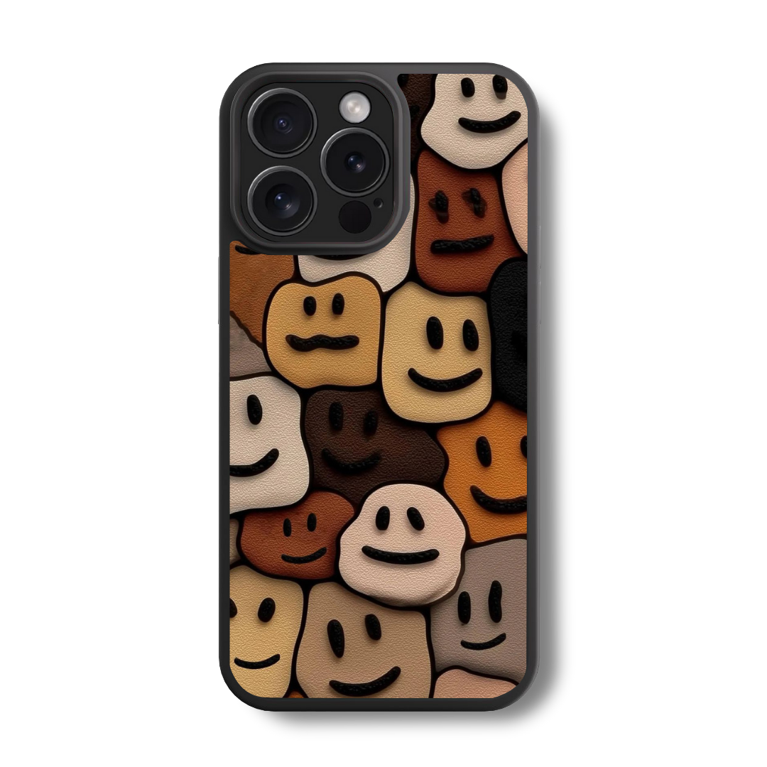 The Brown Smiley Collage Glass Case