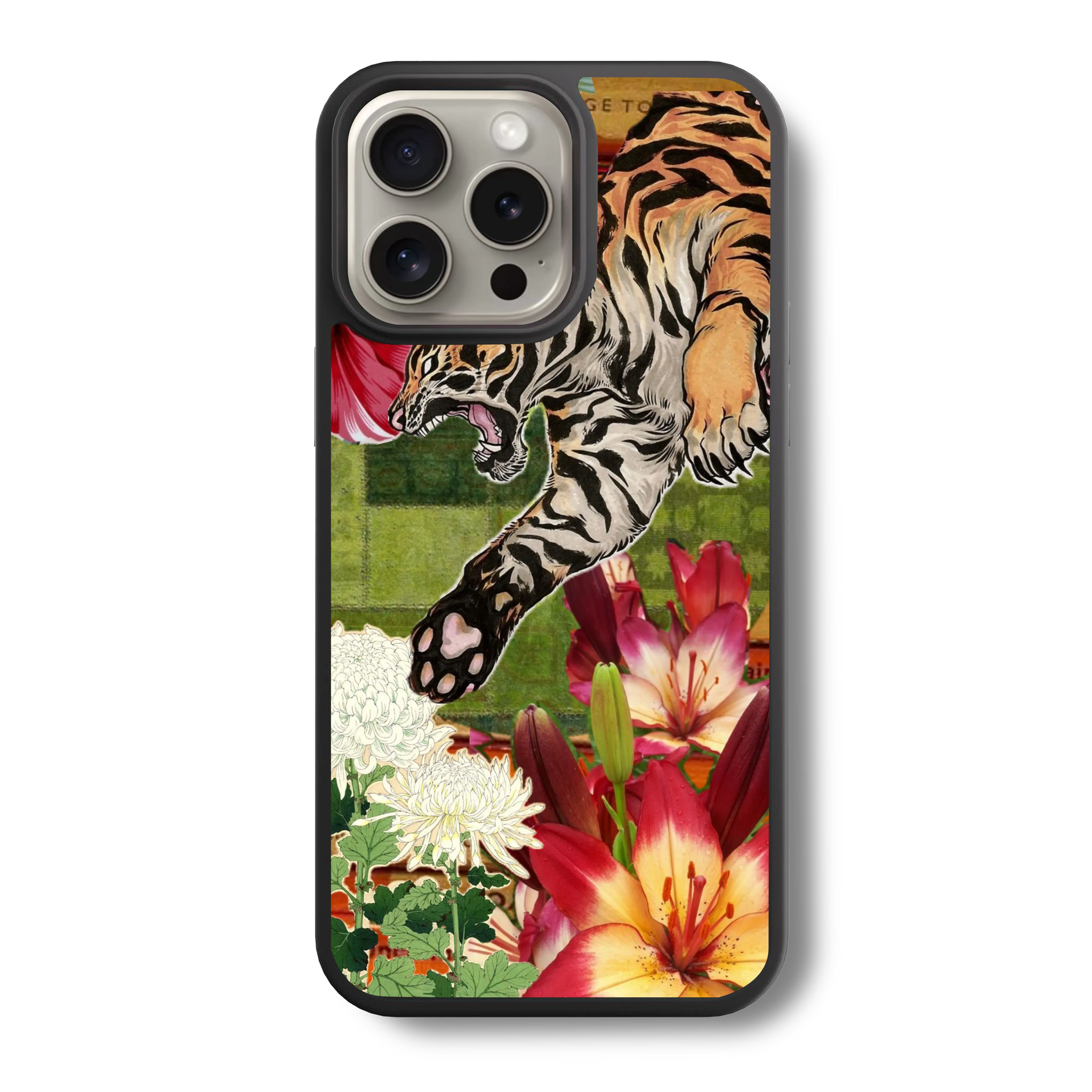 Tiger Lily Collage Glass Case