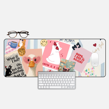 Lucky Girl Slate Desk Mat and Gaming Mouse Pad