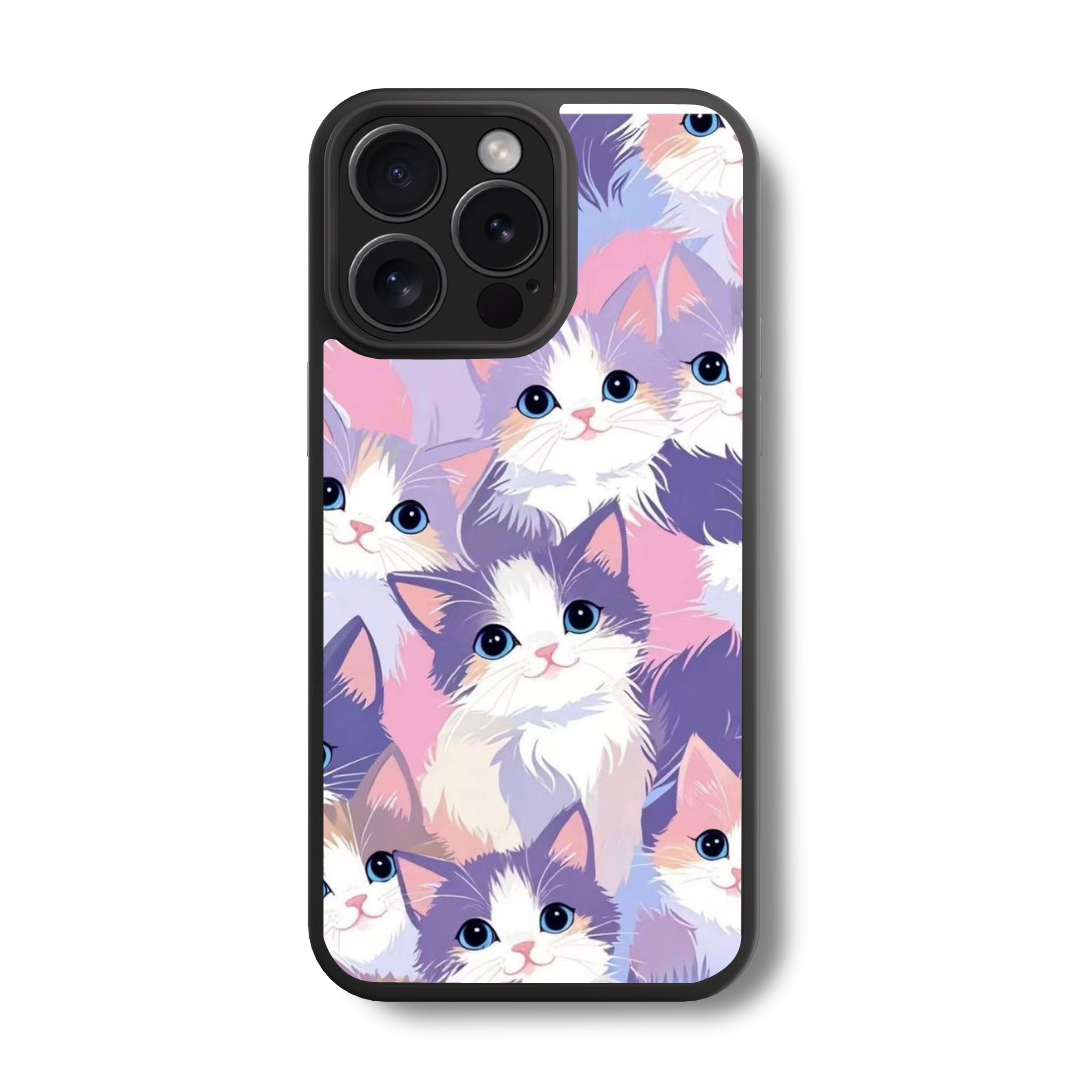 Pastel Kitten Cuddles Glass Case