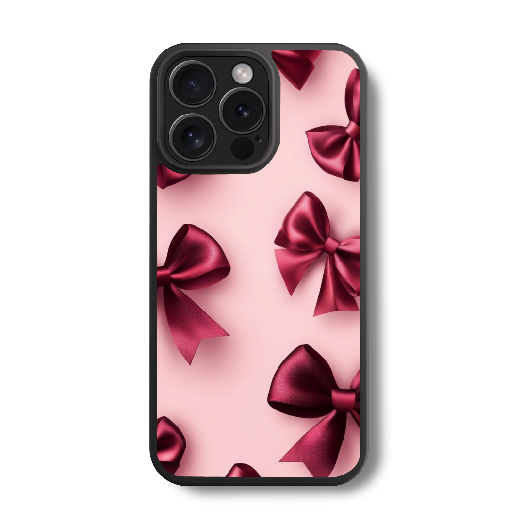 Burgundy Bow Bliss Glass Case