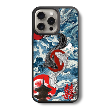 Yin-Yang Koi Glass Case
