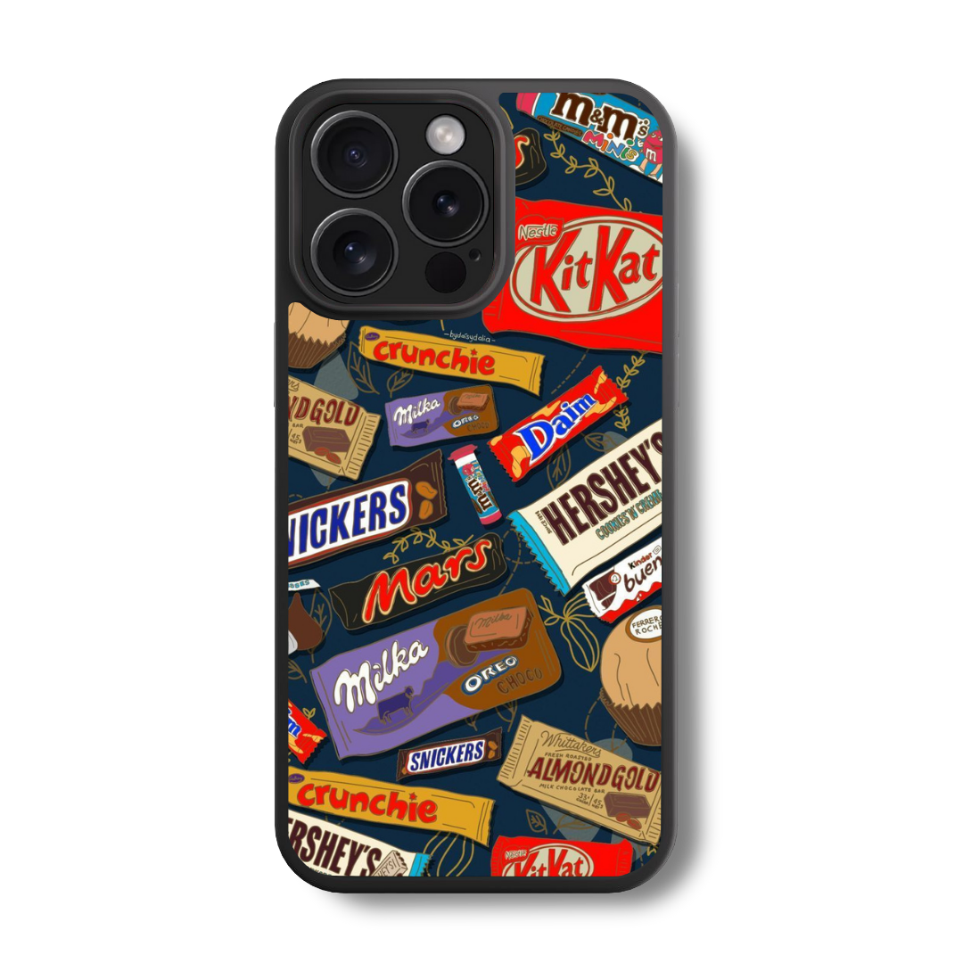 The Candy Bar Collage Glass Case