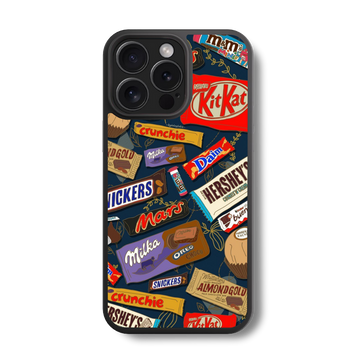 The Candy Bar Collage Glass Case