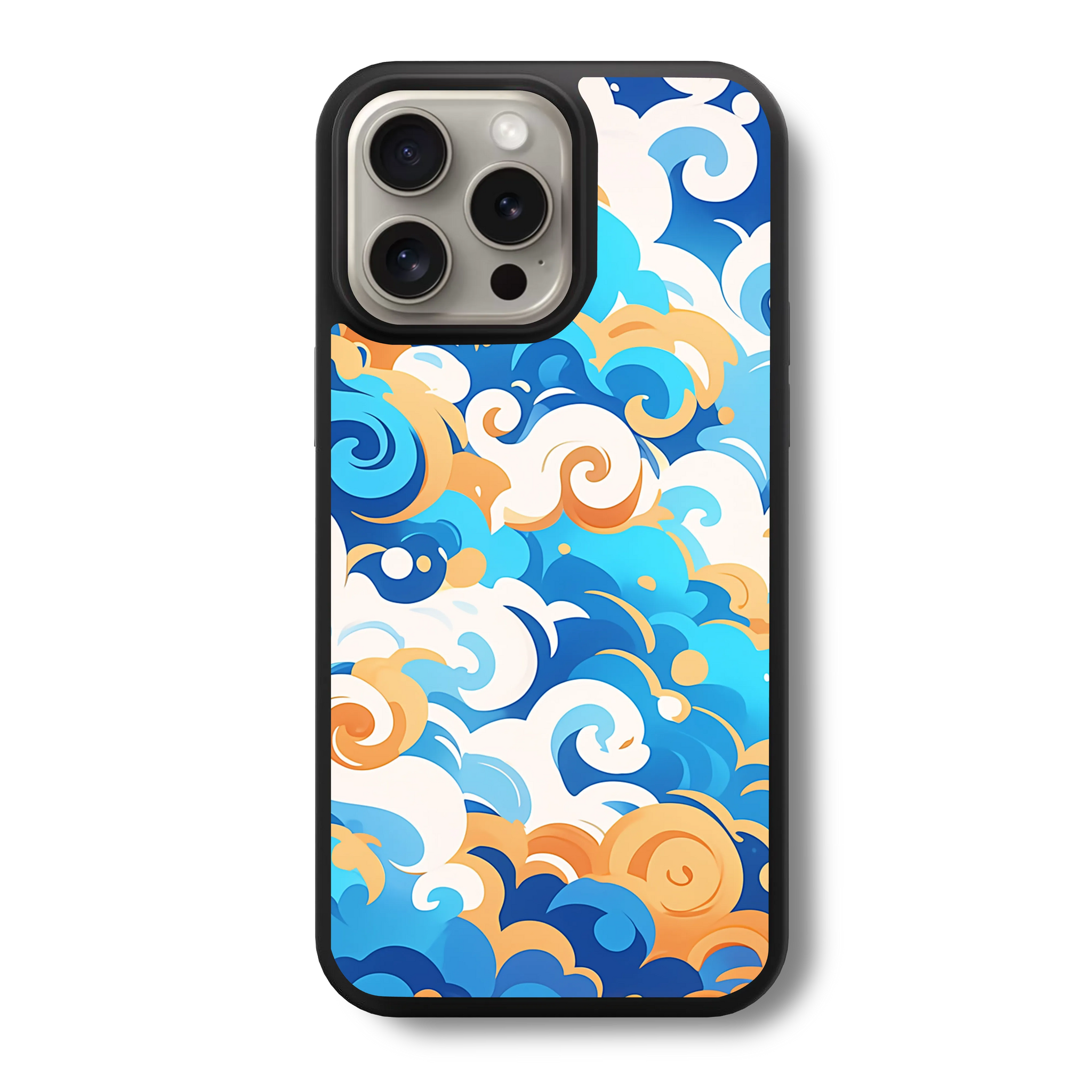 Japanese Blue Cloud Pattern Glass Case