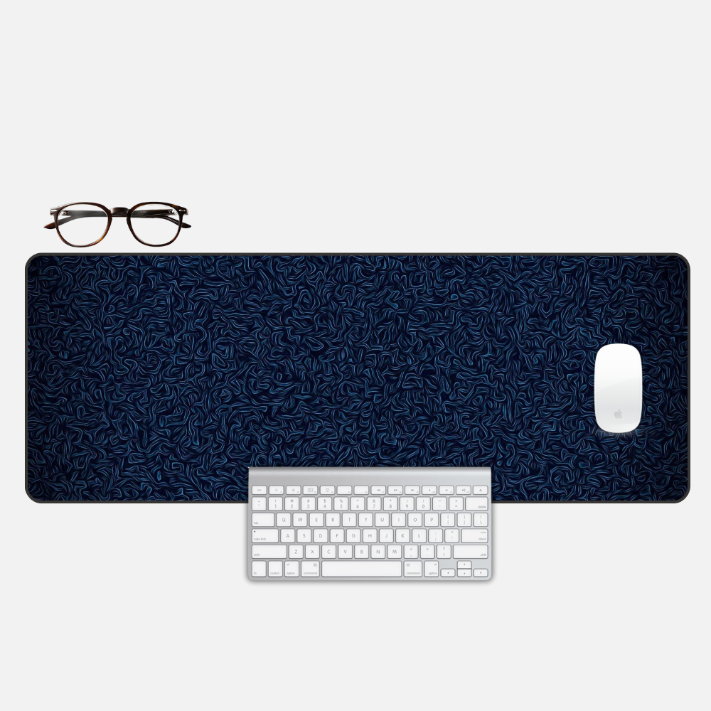 Indigo Whirlpool Desk Mat and Gaming Mouse Pad