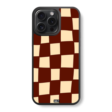 Wobbly Brown Check Glass Case