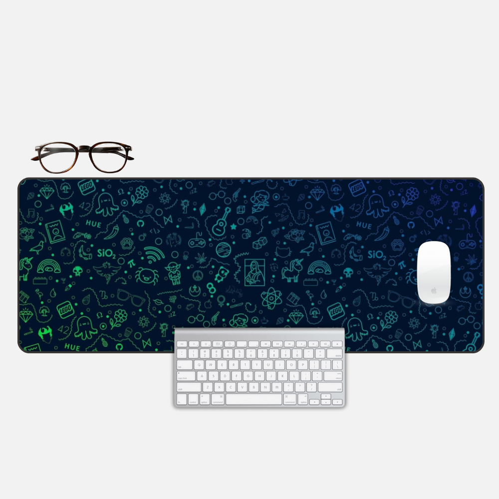 Cyber Doodle Desk Mat and Gaming Mouse Pad