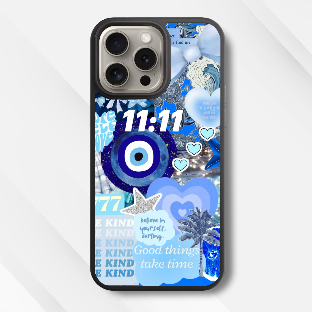 Ocean Blue Aesthetic Glass Case