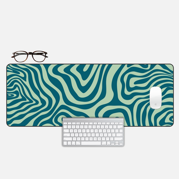 Teal Vortex Desk Mat and Gaming Mouse Pad