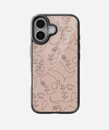 Line Artwork Aesthetic Glass Phone Case
