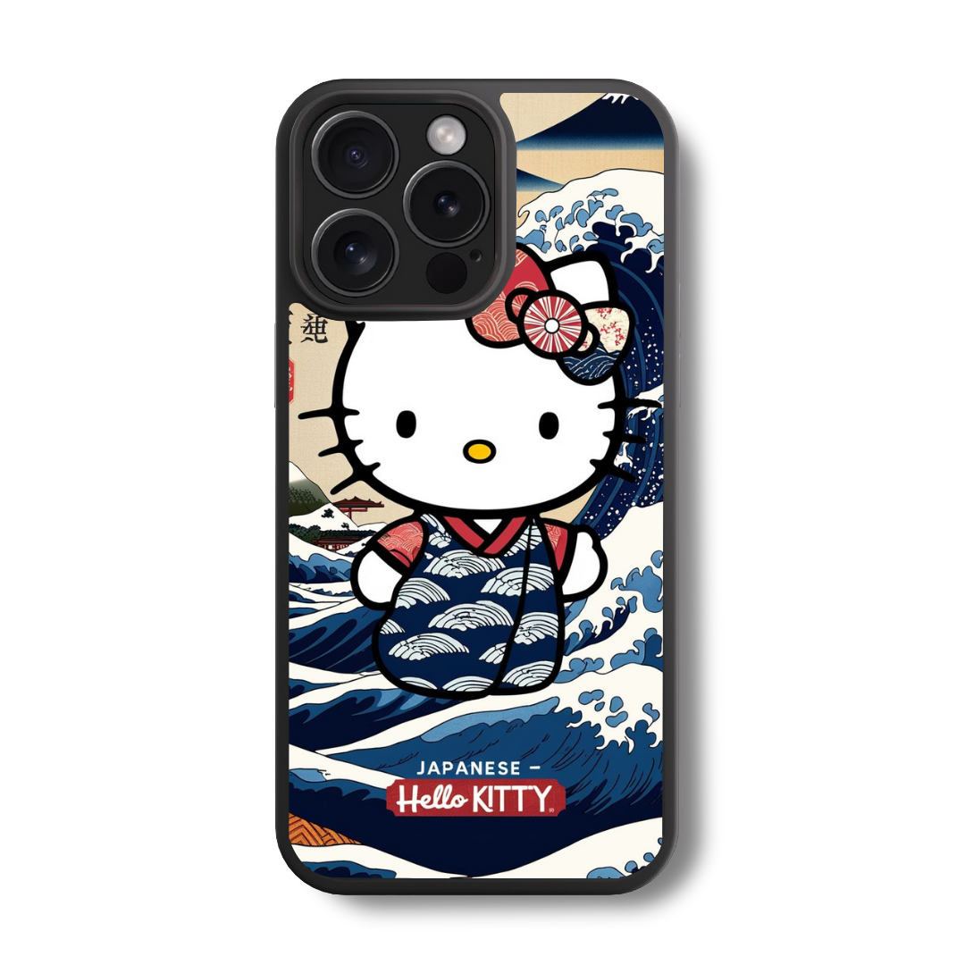 Hello Kitty Ukiyo-e Wave Glass Case