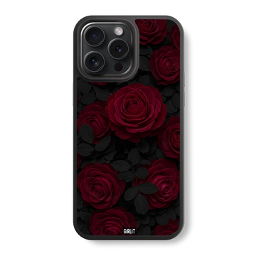 Velvet Night Roses Glass Case