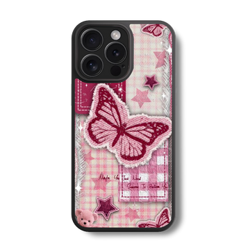 The Pink Flutter Glass Case