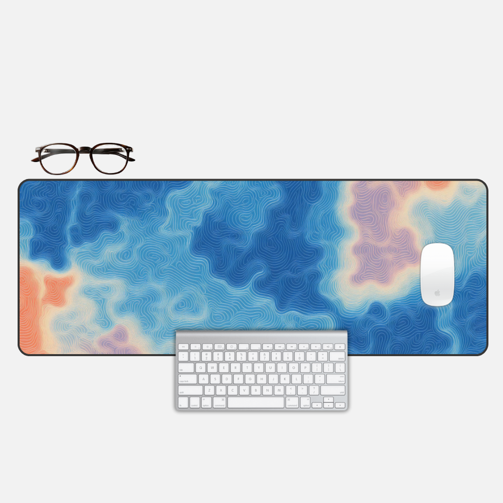 Dreamscape Topo Topography Desk Mat and Gaming Mouse Pad