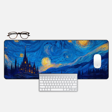 Starry Night Desk Mat and Gaming Mouse Pad