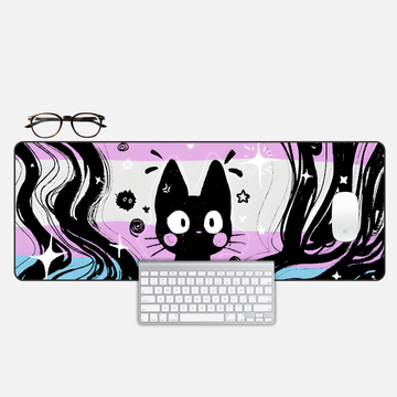 Chaos Kitten Slate Desk Mat and Gaming Mouse Pad