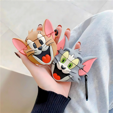 CUTE TOM & JERRY SILICONE AIRPODS CASE COVER FOR 1/2, 3 AND AIRPODS PRO