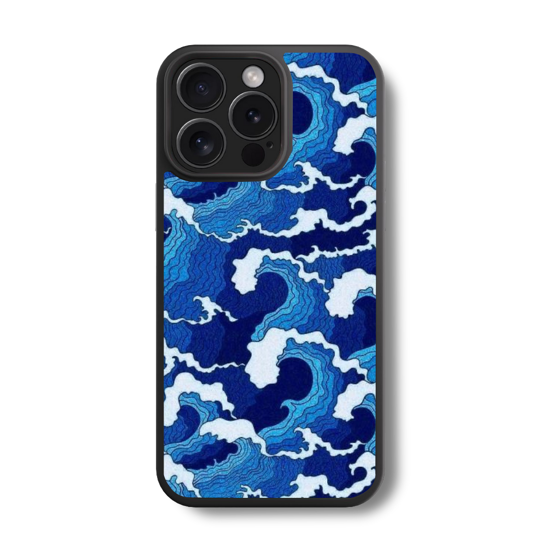 Abstract Wave Pattern Glass Case