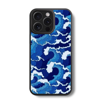 Abstract Wave Pattern Glass Case