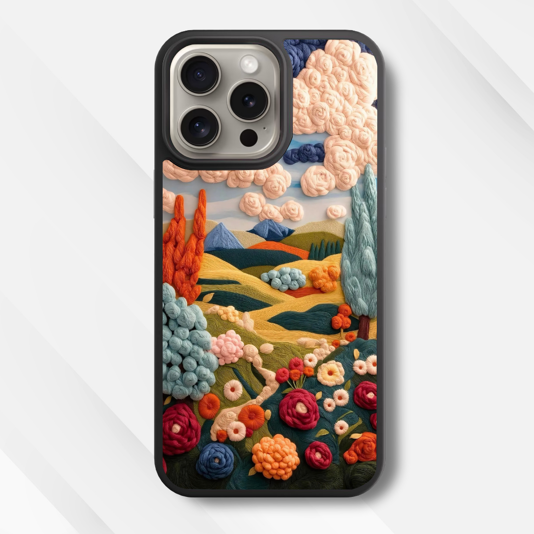 The Puffy Meadow Glass Case