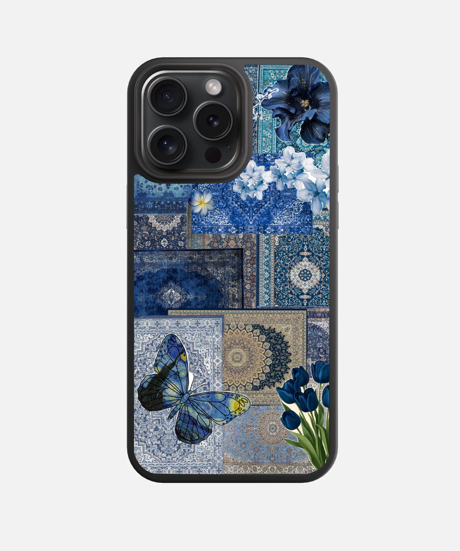 Persian Blue Butterfly Glass Case