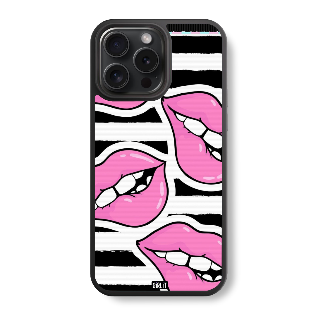 Pink Pop Kiss Glass Case