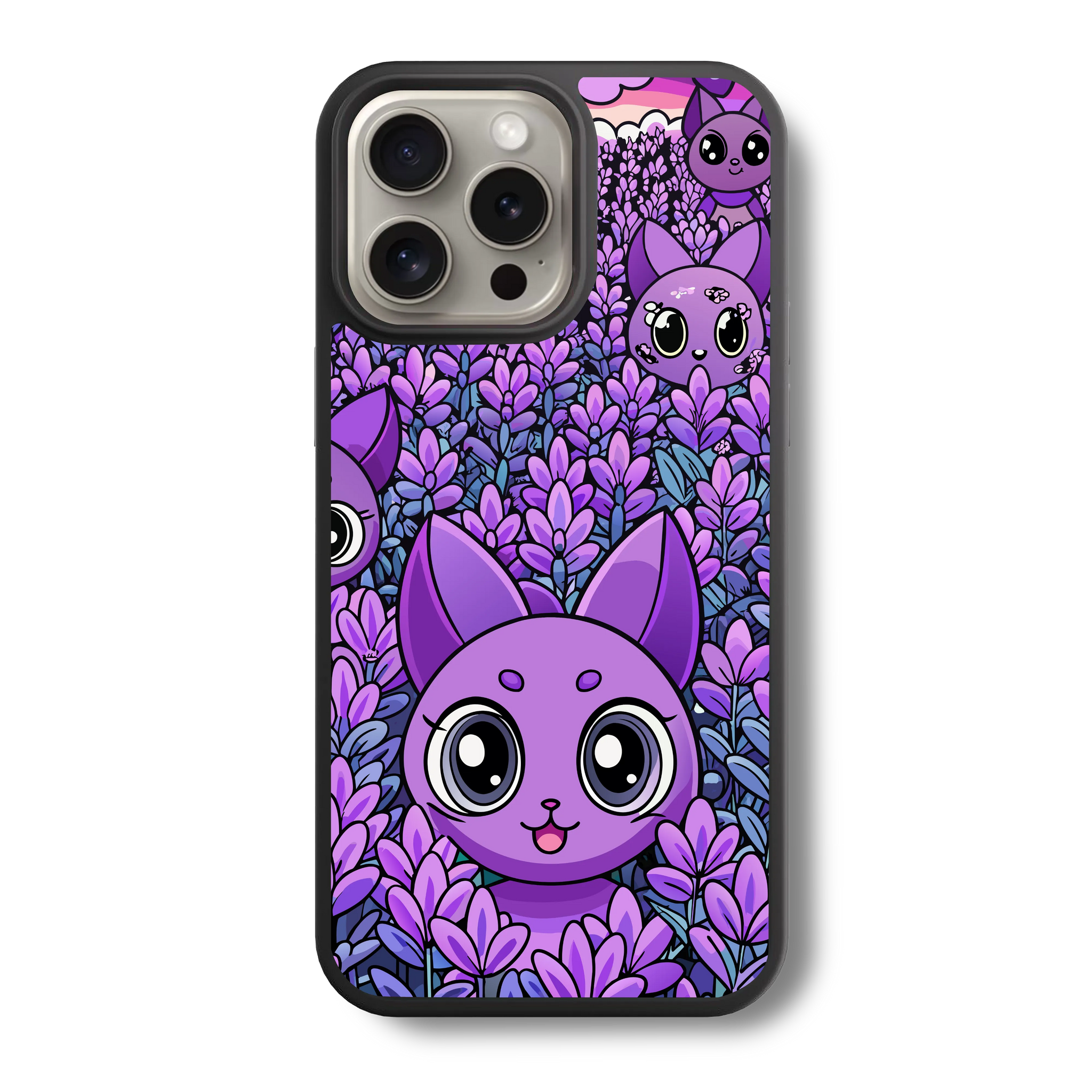 Lavender Cats Glass Case