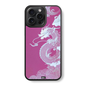Pink Dragon Rose Glass Case