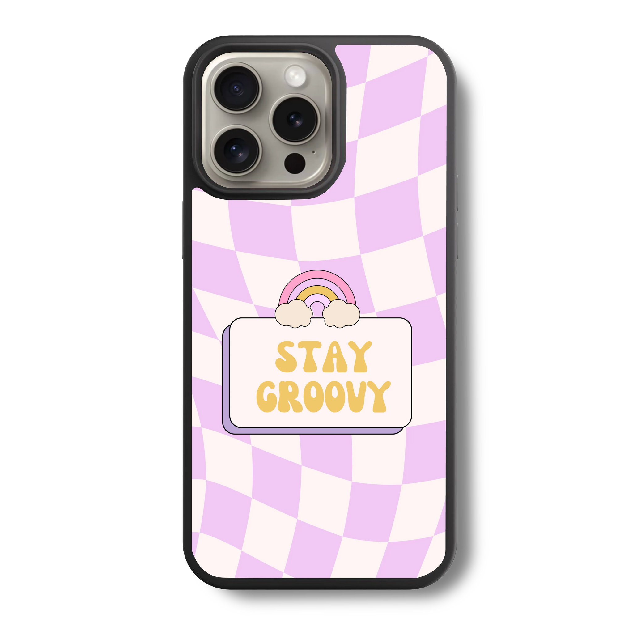 Pastel Purple Checkered Glass Case