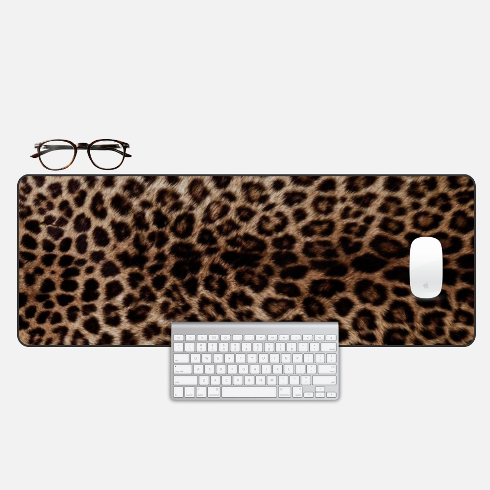 Wild Cheetah Chic Desk Mat and Gaming Mouse Pad