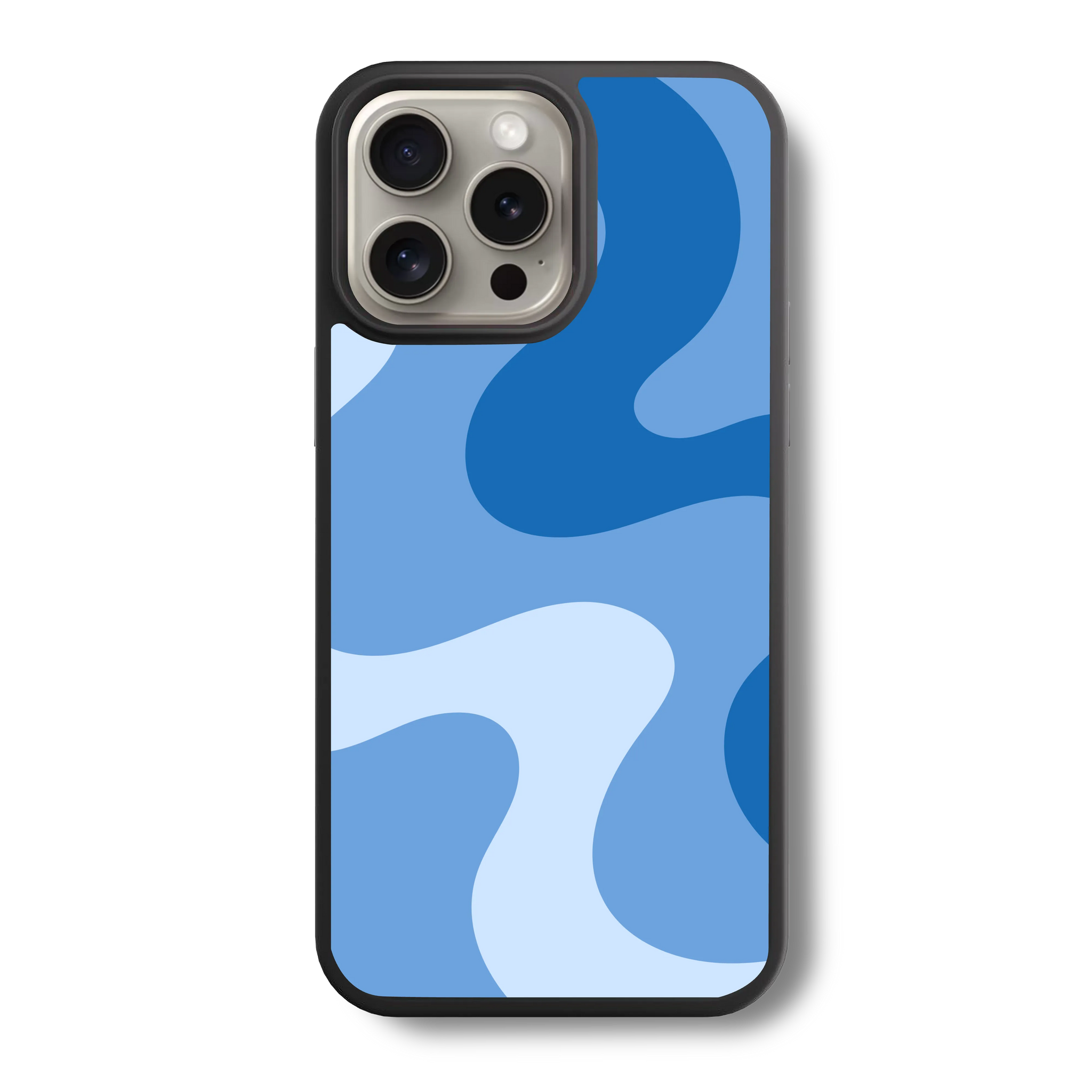 Blue Wave Pattern Glass Case