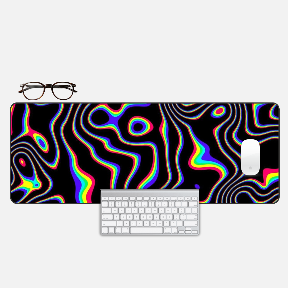 Trippy Topography Desk Mat and Gaming Mouse Pad