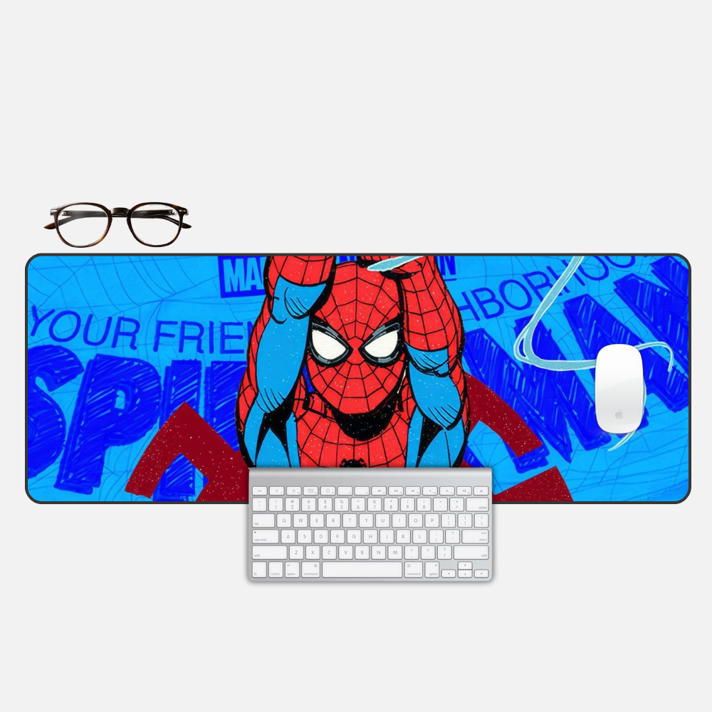 Spider-Force Blue Desk Mat and Gaming Mouse Pad